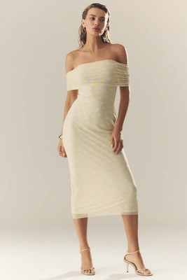 AFRM Zamora Off-The-Shoulder Mesh Midi Dress | Anthropologie (US)