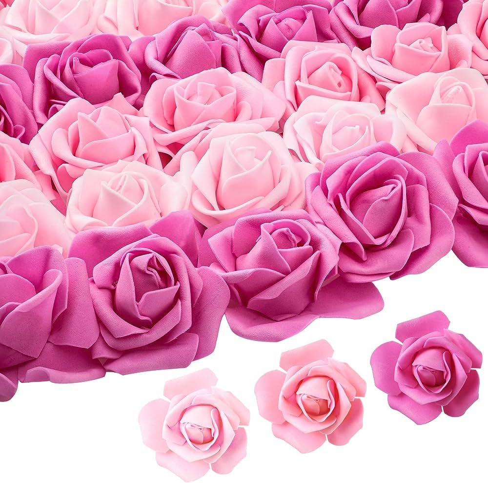 Geosar 200 Pcs Artificial Rose Heads Real Looking Faux Roses Foam Rose Heads Mini Fake Rose for B... | Amazon (US)