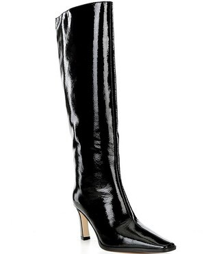 Michael Kors Darrah Crinkle Patent Leather Knee High Stiletto Boots | Dillard's | Dillard's
