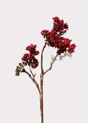 Holiday Red Artificial Berries Pick - 18" | Afloral