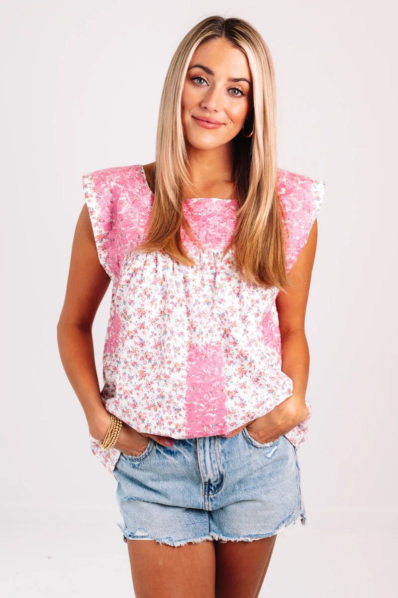 The Rosalee Sleeveless Top - Pink Floral | The Impeccable Pig
