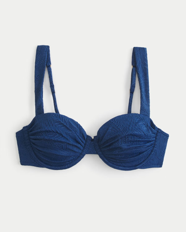 Women's Ruched Jacquard Balconette Bikini Top | Women's Swimwear | HollisterCo.com | Hollister (US)