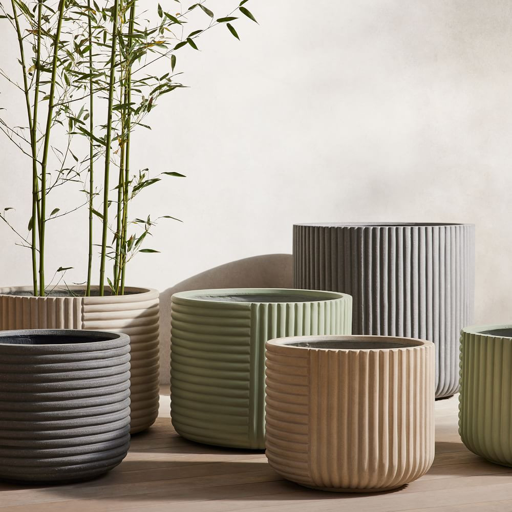 Cecilia Ficonstone Indoor/Outdoor Planters | West Elm (US)
