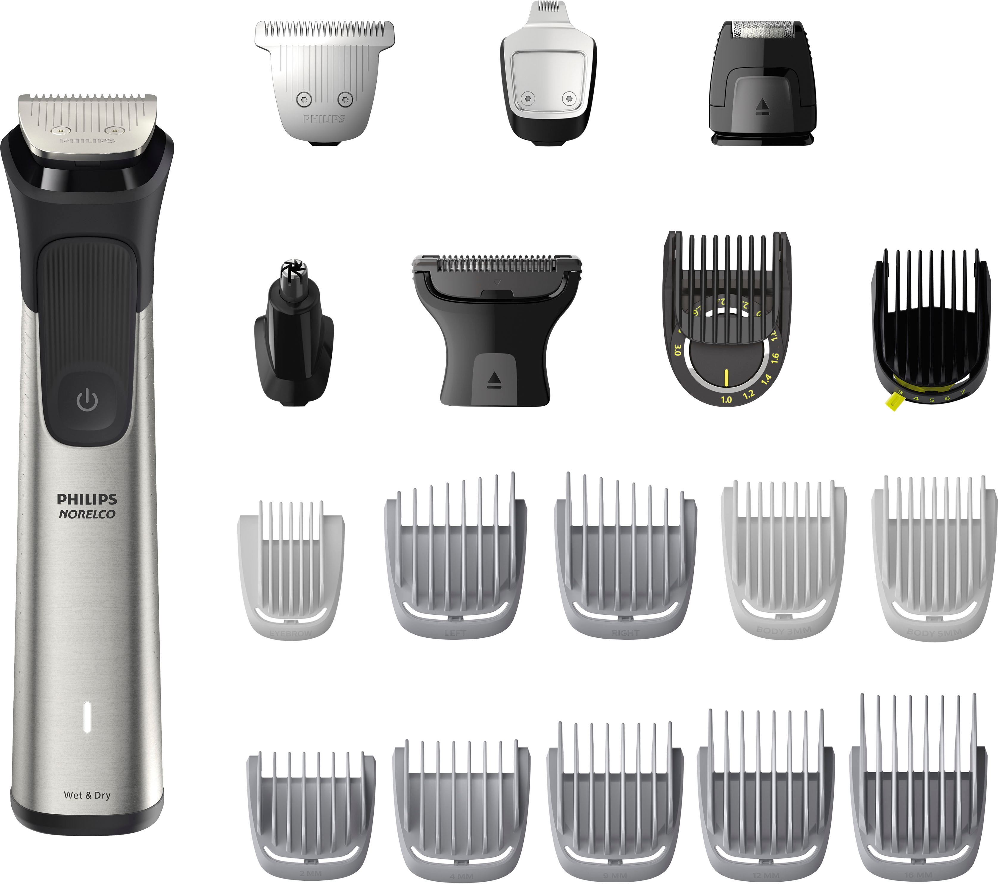 Philips Norelco - Multigroom Series 9000 - 21 Piece Men's Grooming Kit - Silver | Best Buy U.S.