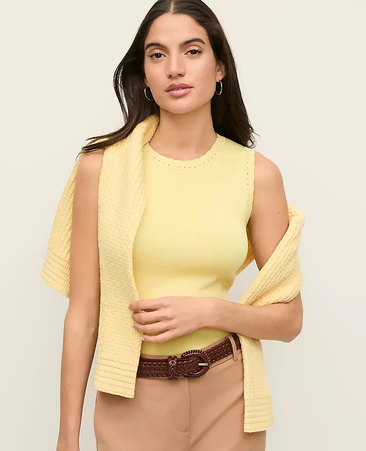 Scallopped Trim Sweater Shell | Ann Taylor