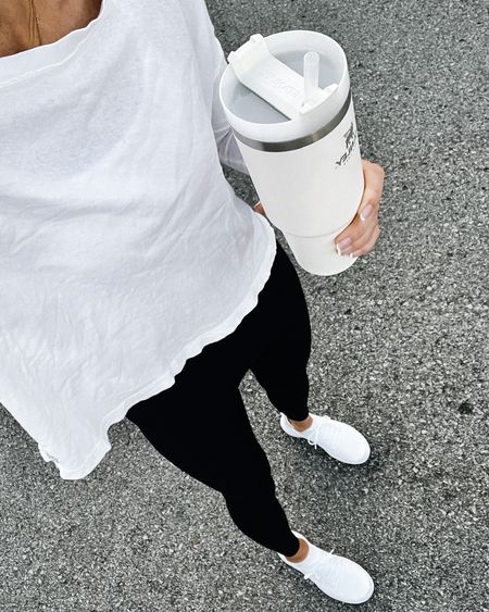 Fashion Jackson fitness outfit, workout, leggings, APL sneakers, white crop top, Stanley cup #fashionjackson 

#LTKfit #LTKunder100 #LTKstyletip