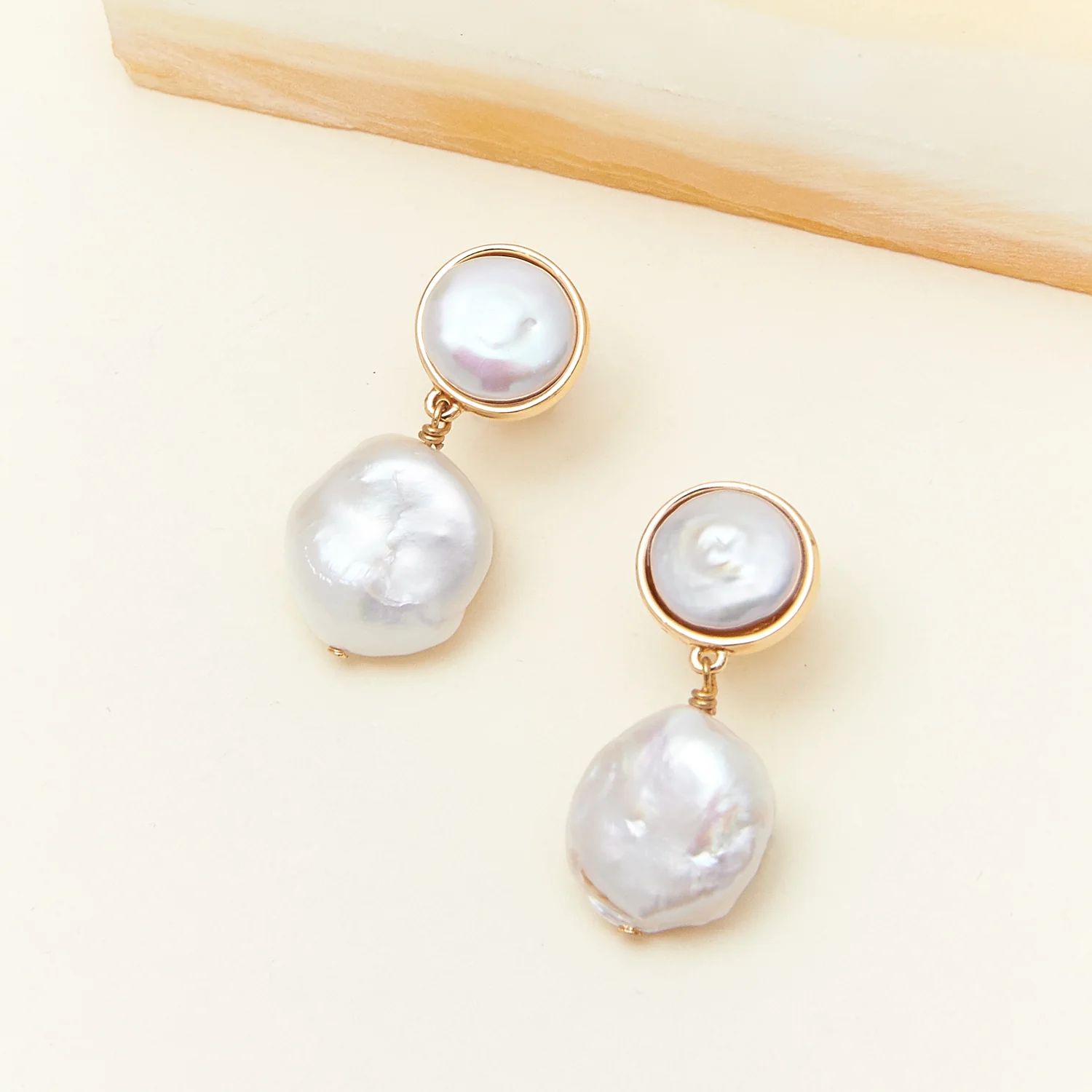 Petra Pearl Earrings White Gold | Mignonne Gavigan