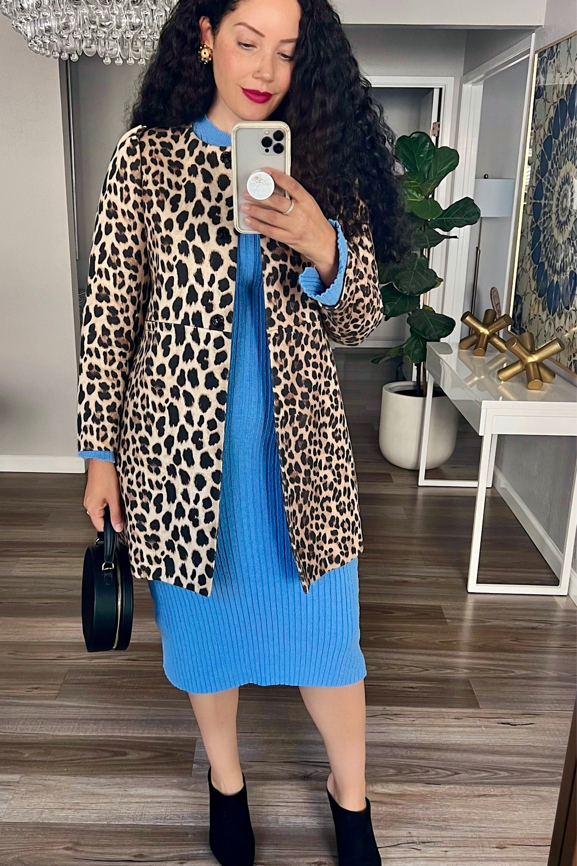 Date night details ✨ Leopard jacket, sweater dress, heeled mules 

#LTKunder50 #LTKstyletip #LTKcurves
