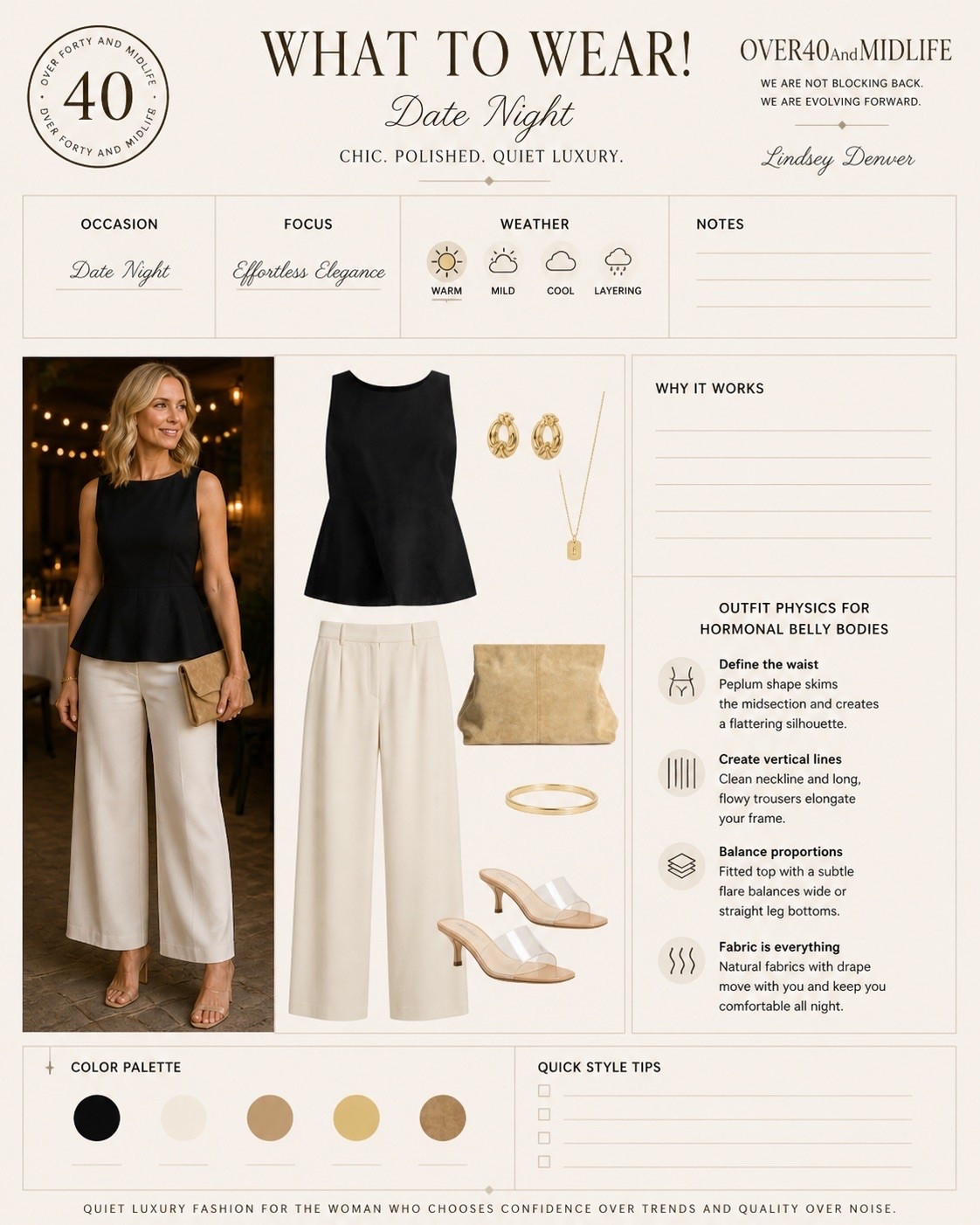 ✨Tap the bell, save and ❤️ for over 40 fashion, midlife style, midsize fashion and luxury looks for less. 

What to wear date night 

👑"Helping you look good, feel good!" - Lindsey Denver  Spring looks, Midlife style for real women who want to feel confident again. Over 40 fashion and over 50 style that works with changing bodies, perimenopause shifts, and real life. Think midsize fashion, Gen X style and up, body confidence, and mom outfits that feel polished, comfortable, and elevated...because style over 45 and over 50 should feel effortless, not stressful.

#LTKOver40 #LTKMidsize #LTKPlusSize