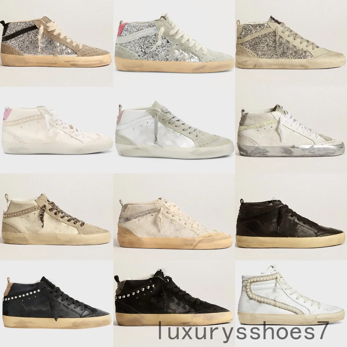 New release Mid Slide star high top Sneakers Woman casual shoes luxury Italy brand Trainers Golde... | DHGate