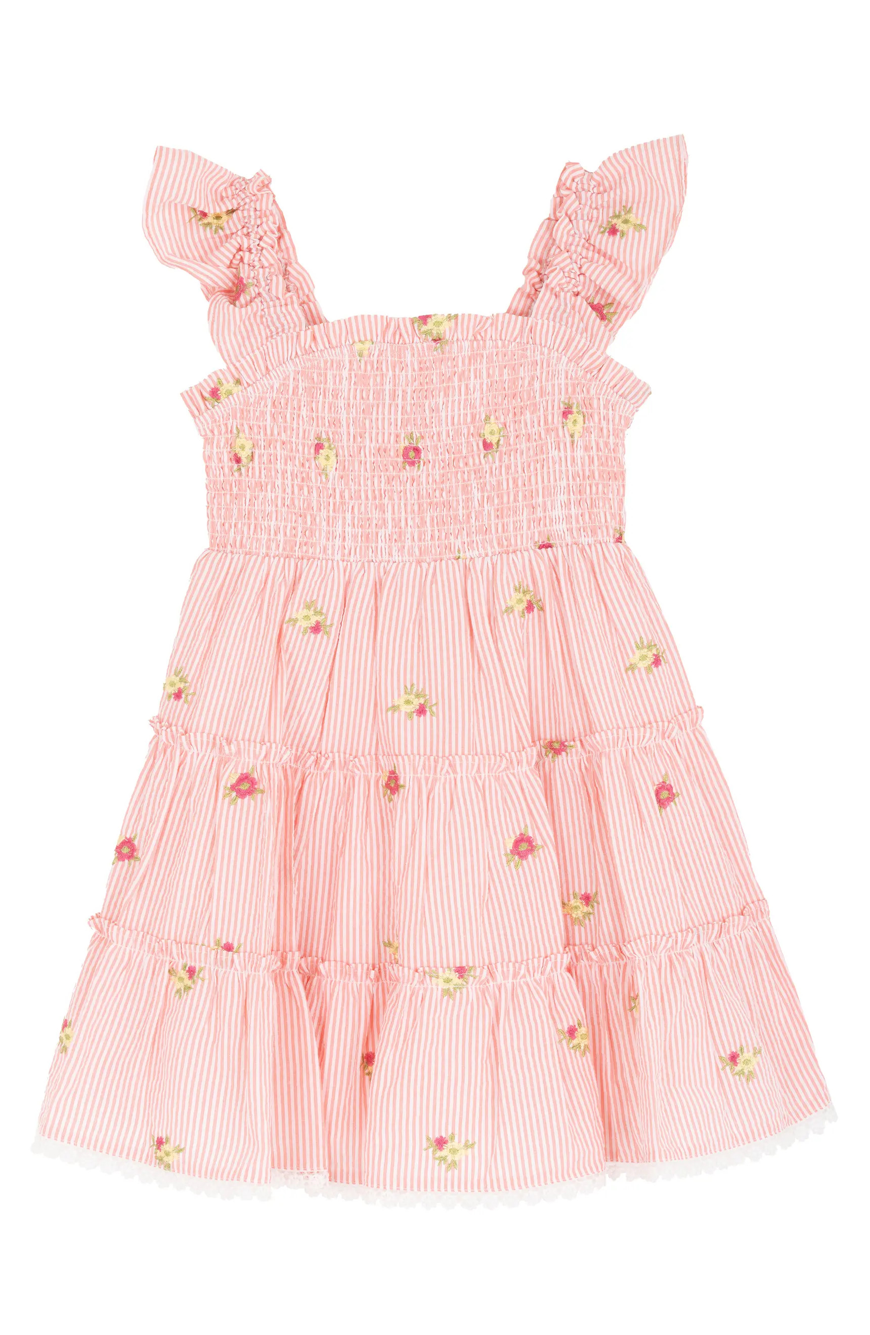 Rare Editions Kids' Embroidered Seersucker Smocked Dress | Nordstromrack | Nordstrom Rack