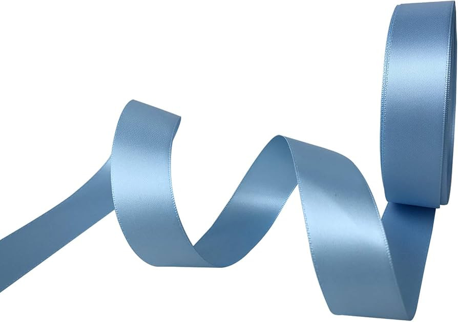 1 Inch Wide Double Face Satin Ribbon No Fading Woven Ribbon - 25 Yard (308-Sky Blue) | Amazon (US)
