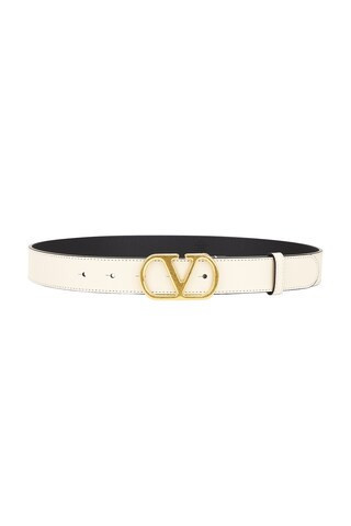 Valentino Garavani V Logo Signature 30 Belt in White | FWRD 