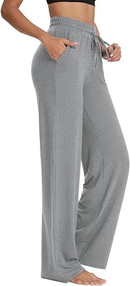 Sarin Mathews Womens Yoga Sweatpants Wide Leg Lounge Pajamas Pants Drawstring Workout Comfy Jogge... | Amazon (US)