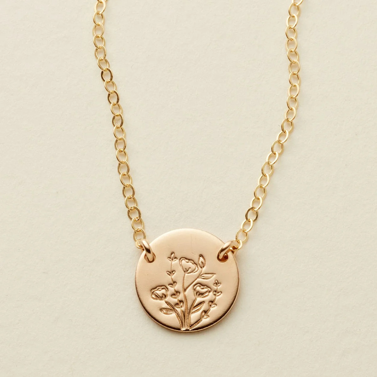 Made By Mary Wild Blooms Mini Zola Disc Necklace | Dainty,Hand Stamped | Made by Mary (US)