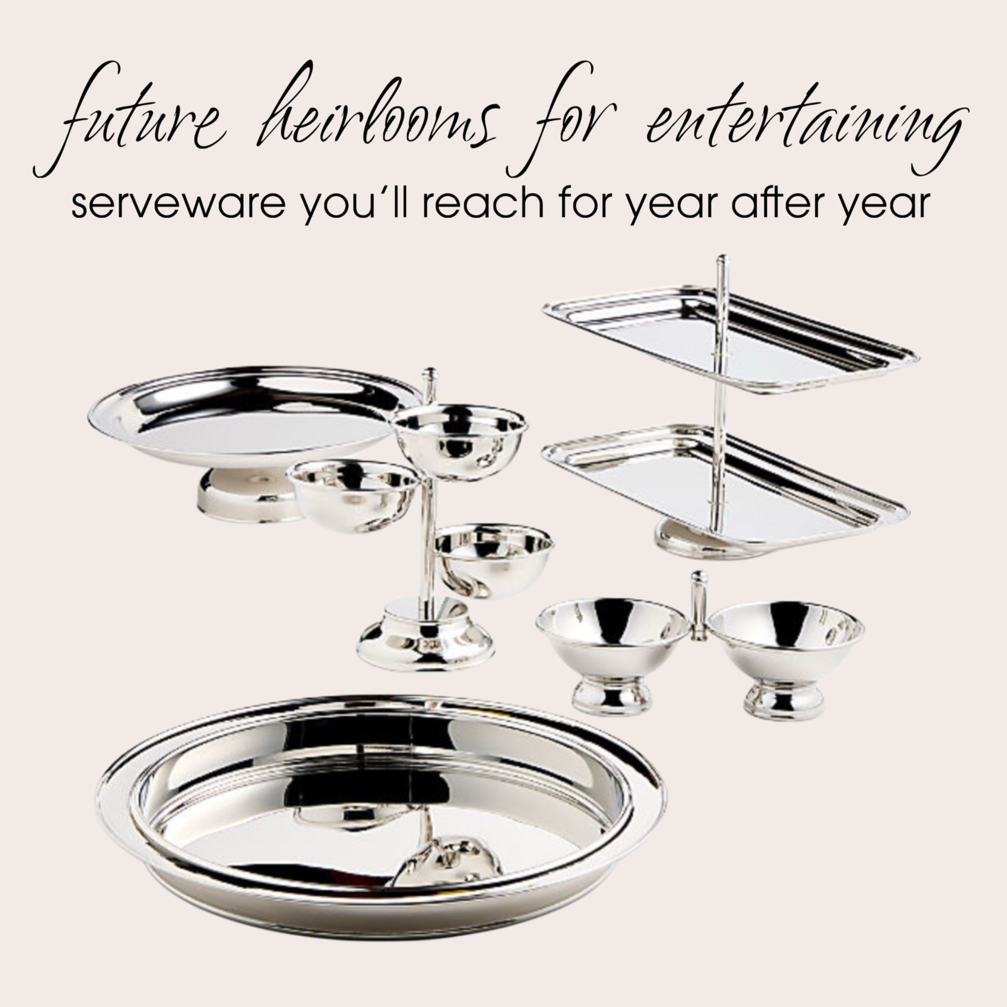 There’s something about polished silver that instantly makes a table feel timeless. ✨ These serving pieces are the kind you’ll use for holidays, dinner parties, and everyday entertaining for years to come. Classic silhouettes that never go out of style and mix beautifully with both modern and traditional decor. #entertaining #tablescape #silverdecor #hostingathome #crateandbarrel #timelesshome #classicdecor #homedecor #houseofdutton #serveware #kitchenfinds

#LTKHome #LTKmomlife #LTKKids