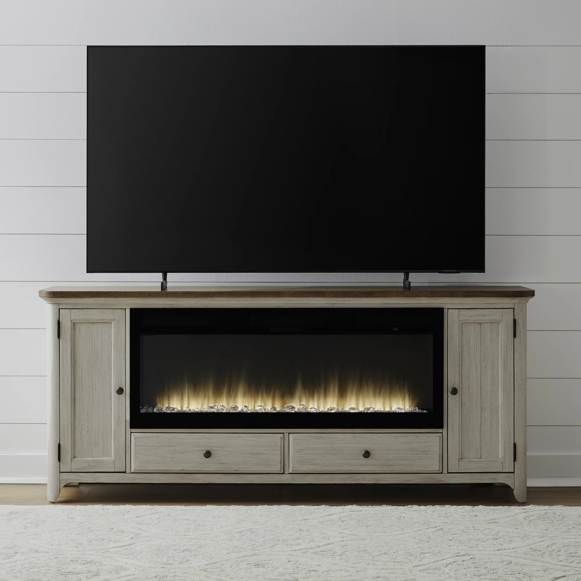80 Inch TV Console W/ Firebox | Wayfair North America