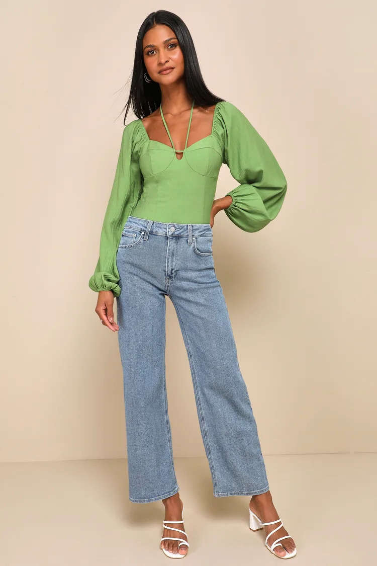 Essential Favorite Light Wash Denim High-Rise Straight Leg Jeans | Lulus