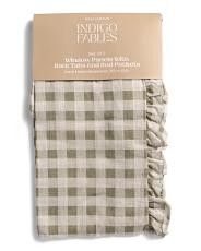 50x84 Set Of 2 Mini Gingham Window Panels With Ruffles | TJ Maxx