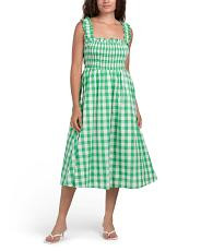 Check Print Smocked Dress | TJ Maxx