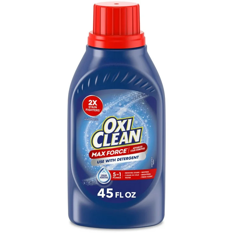 OxiClean Max Force Advanced Stain Remover Liquid Additive, To Use with Detergent, 45 fl oz | Walmart (US)