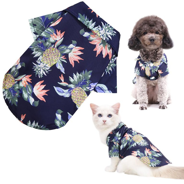 Small, Medium And Large Dog Beach Pineapple Shirt Hawaiian Pet Dog Cat Golden Retriever Spring An... | Walmart (US)