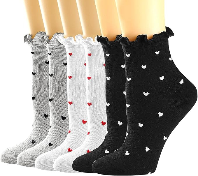 Mcool Mary Womens Socks, Ruffle Casual Ankle Socks Breathable Cool Cotton Knit Lettuce Crew Sock ... | Amazon (US)