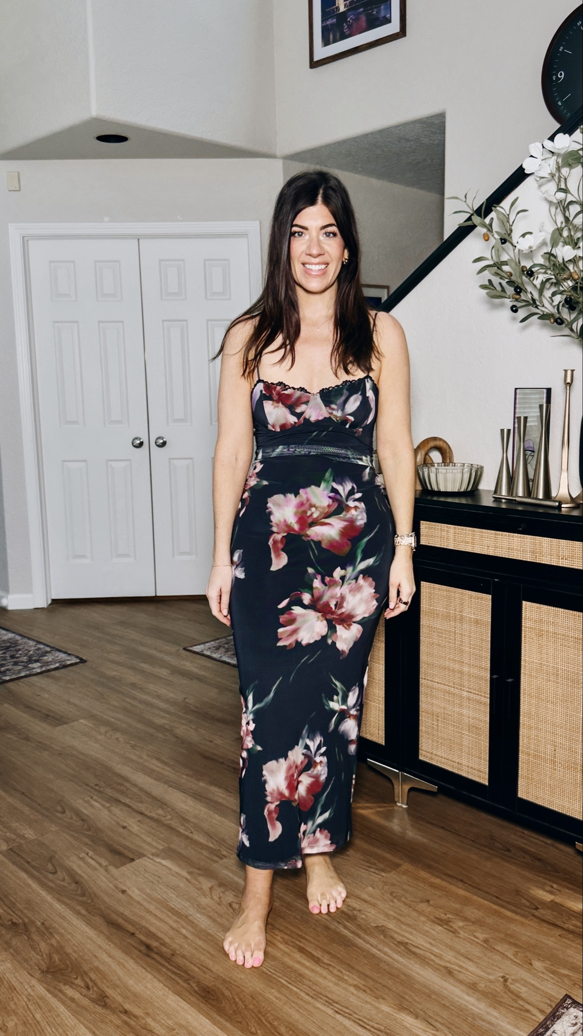 Help me choose an anniversary dress
In a large mesh midi floral dress 

#LTKMidsize #LTKTall #LTKWedding