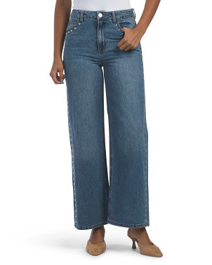 Wide Leg Studded Denim Jeans | Jeans | Marshalls | Marshalls