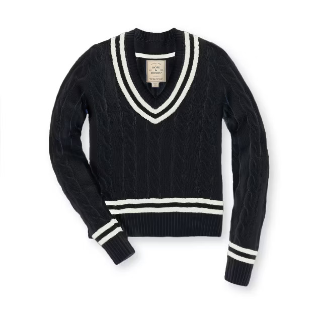 Hope & Henry Women's Long Sleeve V-Neck Cricket Sweater | Target