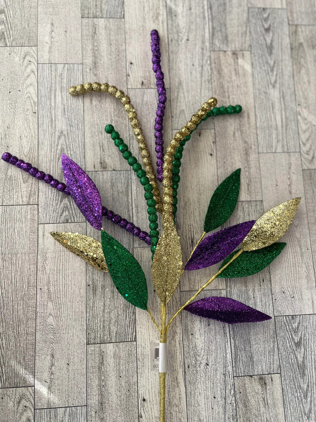 Mardi Gras Spray,  26” Micro Beaded Sequin Bead Spray,  Greenery, Floral Supplies, Wreath Chris... | Etsy (US)