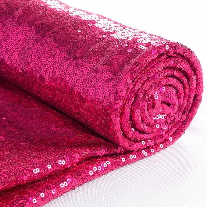 Fabric by The Yard 1 Yard Hot Pink Sequin Fabric Glitter Embroidery Fabric by The Yard Material f... | Amazon (US)