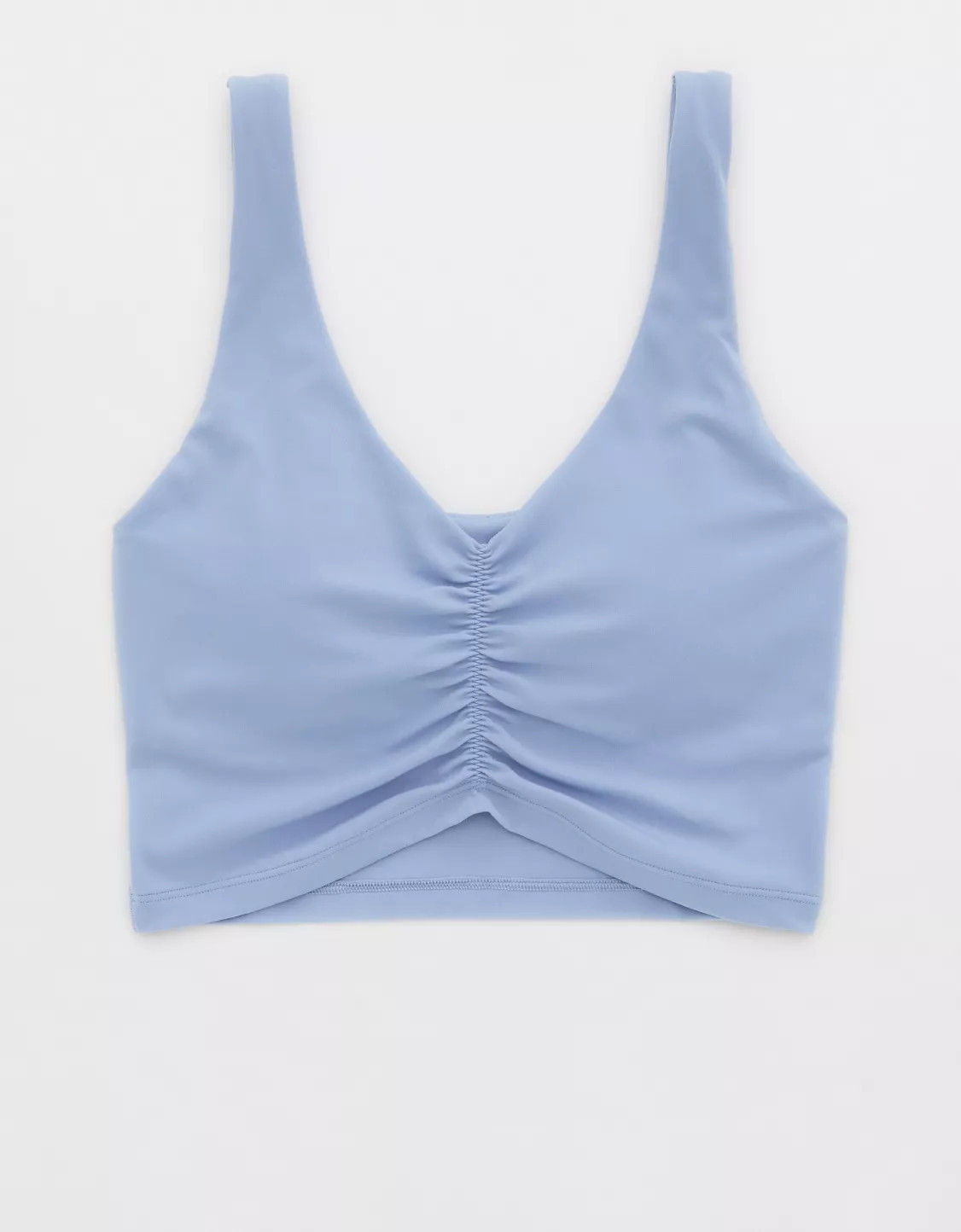 OFFLINE By Aerie Real Me Low Key Ruched Longline Sports Bra | American Eagle Outfitters (US & CA)