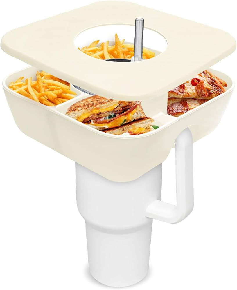 Snack Tray with Cover for Stanley Cup Accessories, Reusable Snack Bowl for Stanley 40 oz Tumbler ... | Amazon (US)
