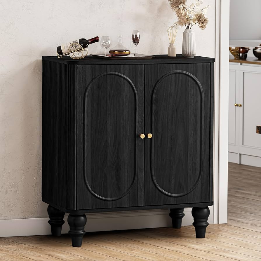 ORRD Fluted Storage Cabinet, Modern Credenza Wooden Accent Sideboard Buffet Cabinet with Adjustab... | Amazon (US)