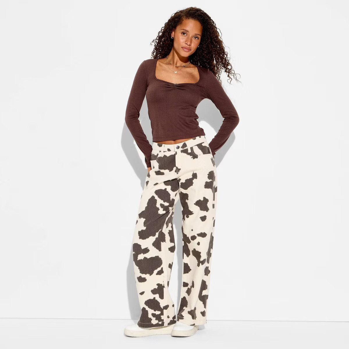 Women's Cinched Long Sleeve Scoop Neck Blouse - Wild Fable™ | Target