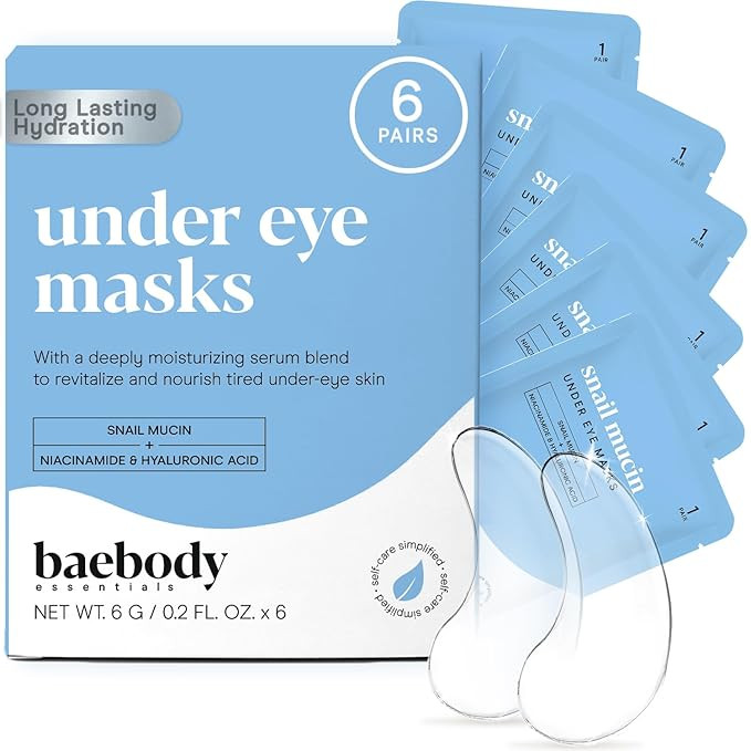 Baebody Advanced Snail Mucin Under Eye Patches for Women & Men (6 Pairs) - Under Eye Masks for Da... | Amazon (US)