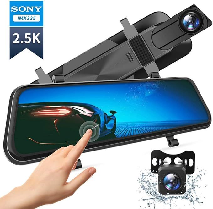 VanTop H610 10" 2.5K Mirror Dash Cam for Cars with Full Touch Screen, Waterproof Backup Camera Re... | Amazon (US)