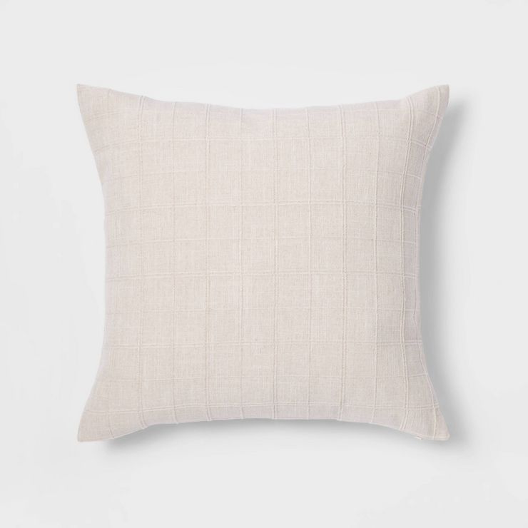 Woven Washed Windowpane Throw Pillow - Threshold™ | Target