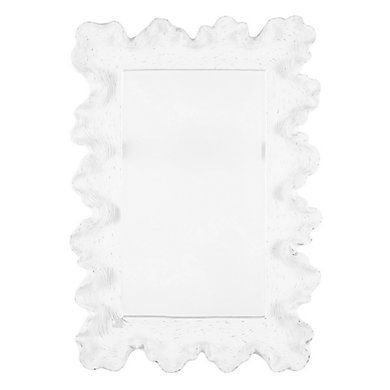 Atoll Rectangular Ruffled Vanity Wall Mirror | Ballard Designs, Inc.