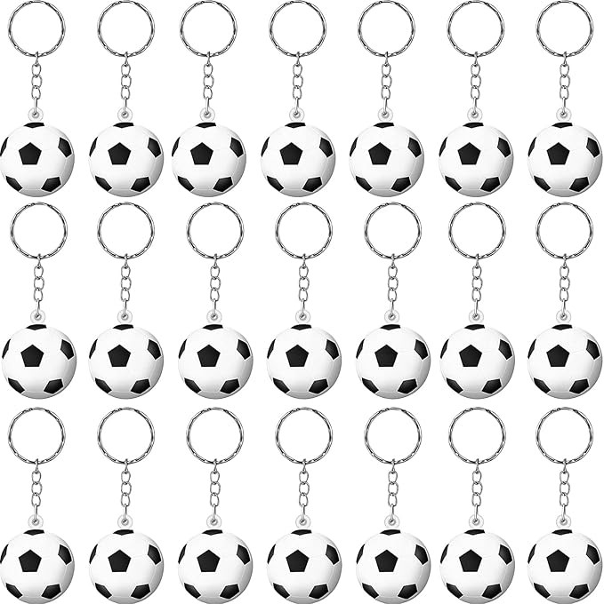 Blulu 30 Pack Soccer Keychains Rugby Stress Ball Sports Ball Keychains for Boys School Carnival R... | Amazon (US)