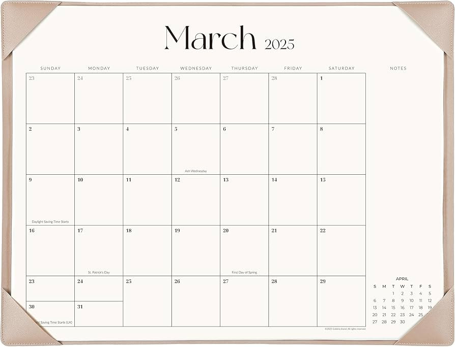 Simplified Desk Calendar 2025-2026 with Desktop Mat, Cabbrix Large Desk Pad Calendar 21" x 16-1/2... | Amazon (US)