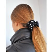 Black Dot Scrunchie, Polka Hair Tie, Extra Big Scrunchies, Wedding Ties, Summers Best Gift For Her | Etsy (US)