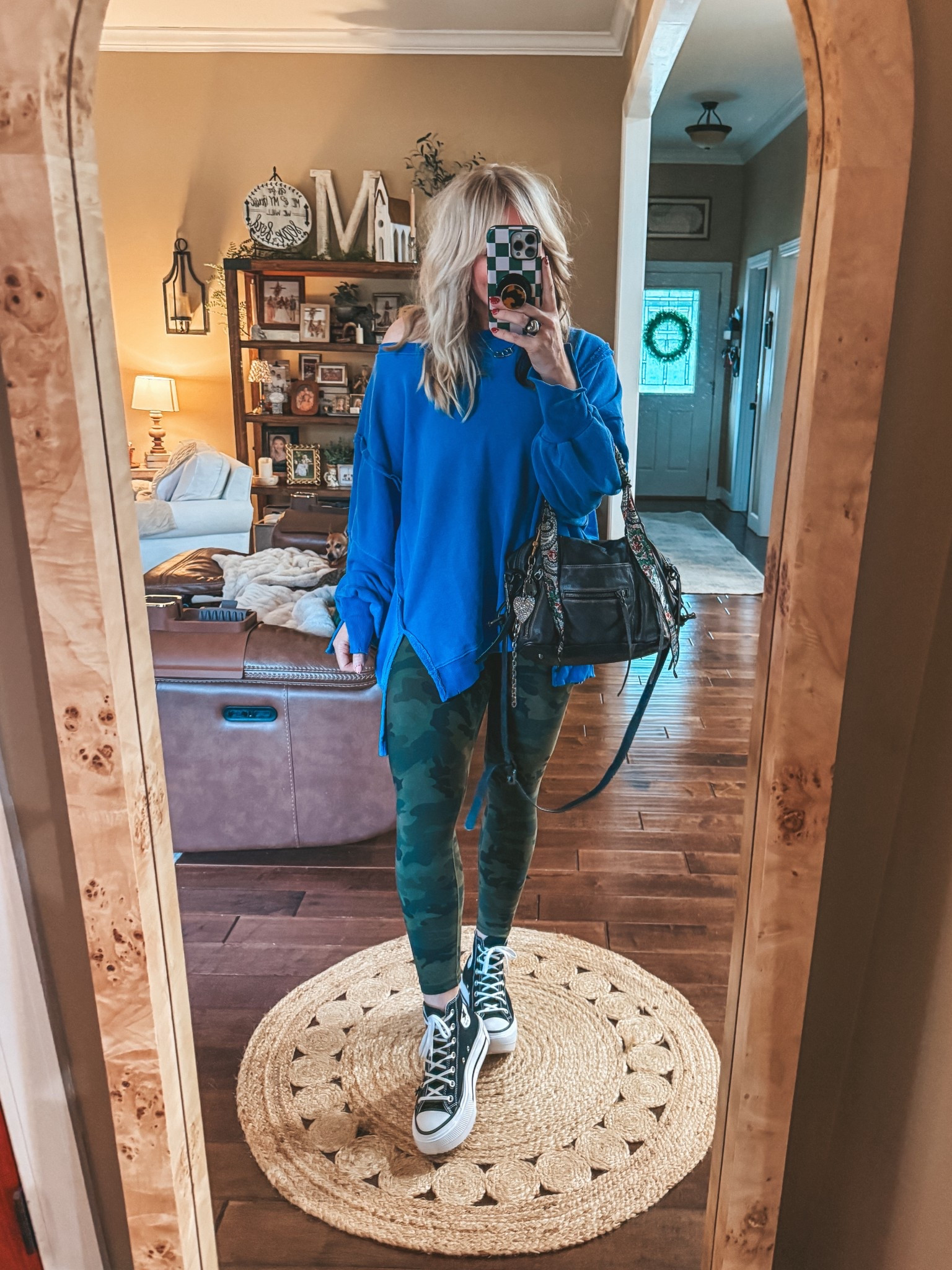 Casual Saturday night fit 💙
Pullover M
Leggings M - ON SALE for 20
Converse true to size 


#LTKOver40 #LTKootd