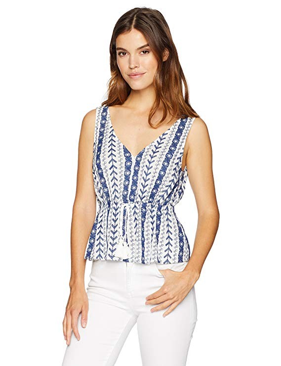 cupcakes and cashmere Women's Blinda Embroidered Peplum Top | Amazon (US)
