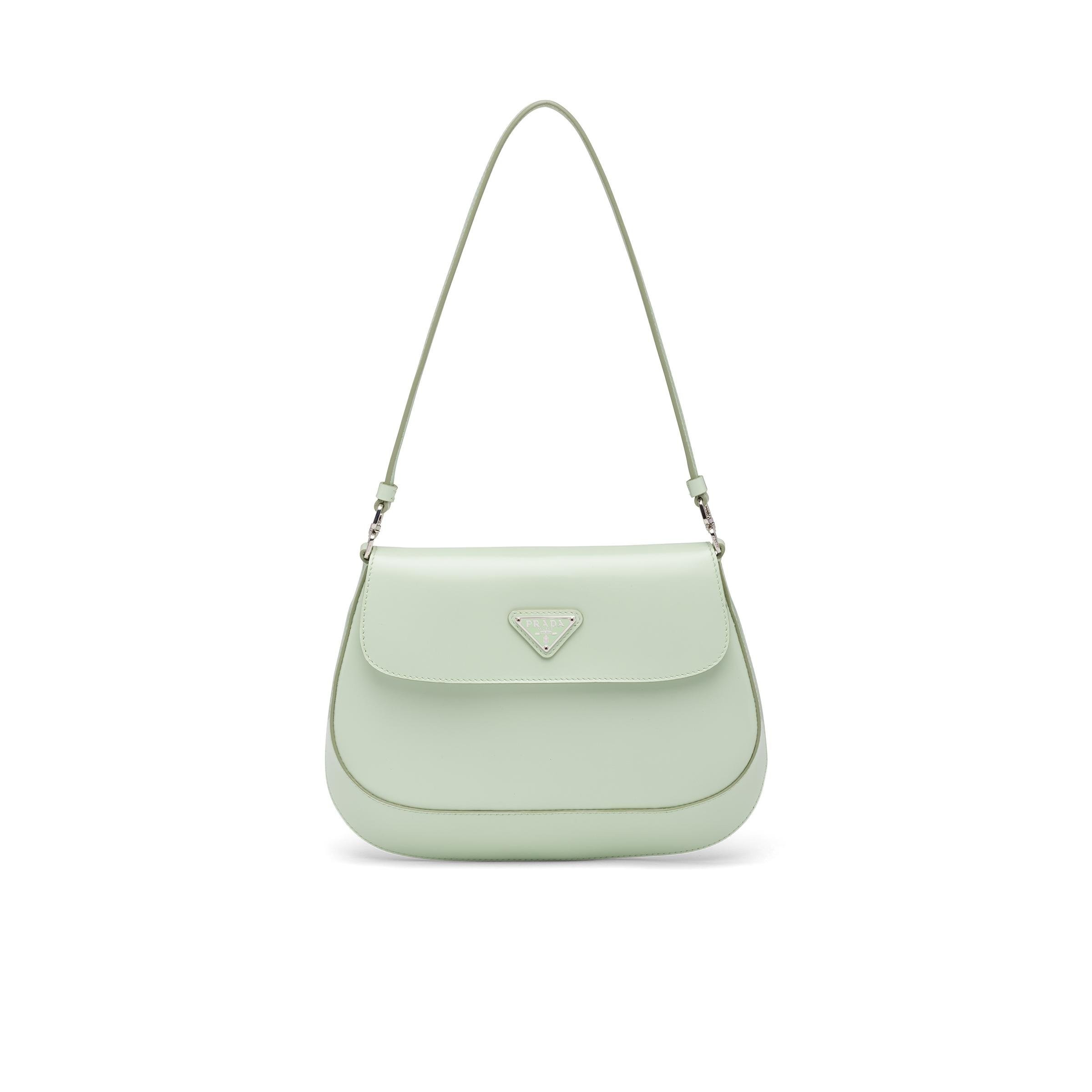 Cleo Brushed Leather Shoulder Bag With Flap Women Aqua | THE YES