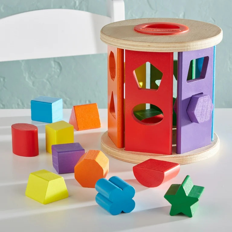 Melissa & Doug Match and Roll Shape Sorter - Classic Wooden Toy | Walmart (US)