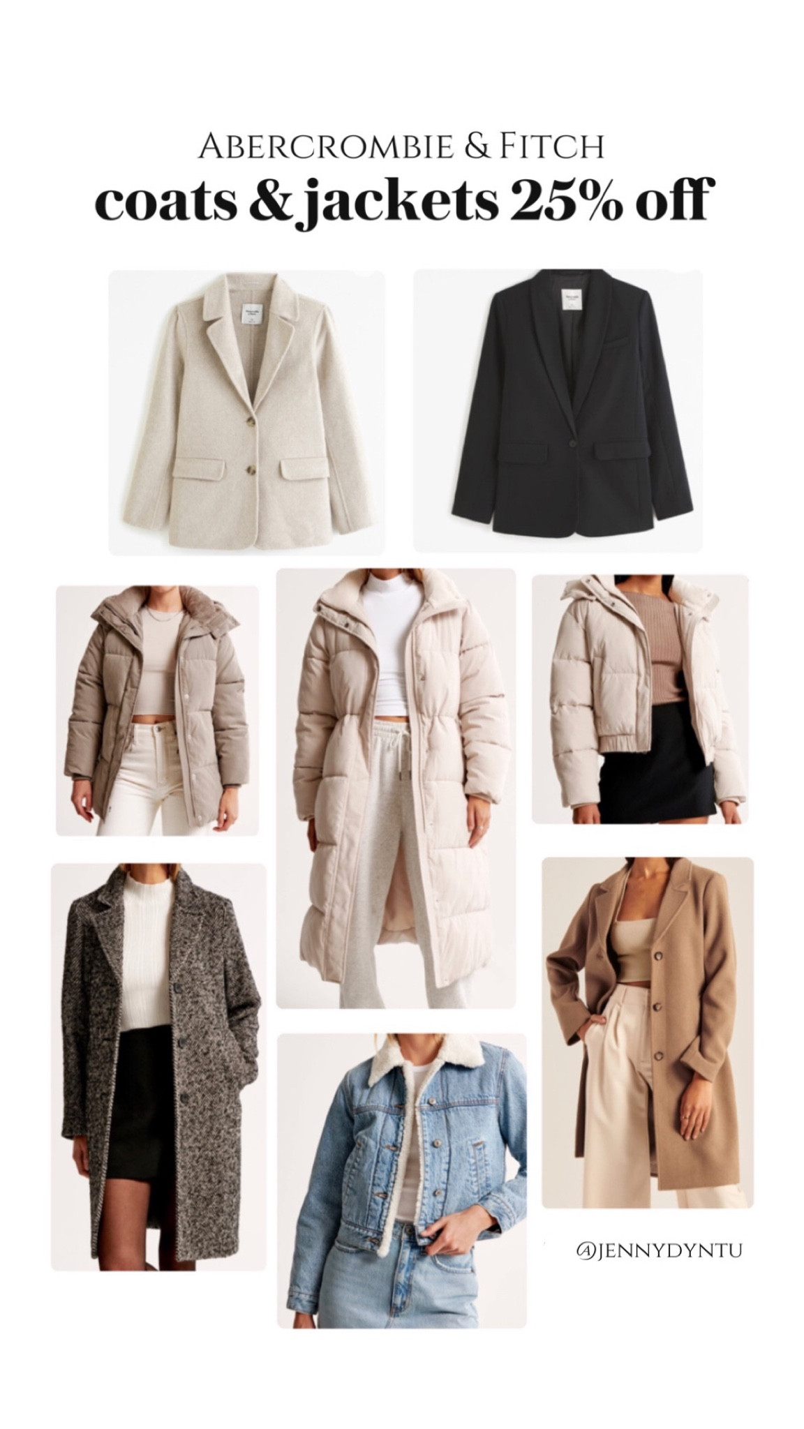 Abercrombie & Fitch Coats & Jackets☁️🙌🏽🤍 comfy season is here! Bundle up with 25% off. 

#giftguide #christmasgift #giftideas #coats #jackets #winterstyle #winterfashion #womensfashion #denimjacket #sherpajacket #blazer #pufferjacket #earlyblackfriday #blackfriday 

#LTKGiftGuide #LTKHoliday #LTKHolidaySale