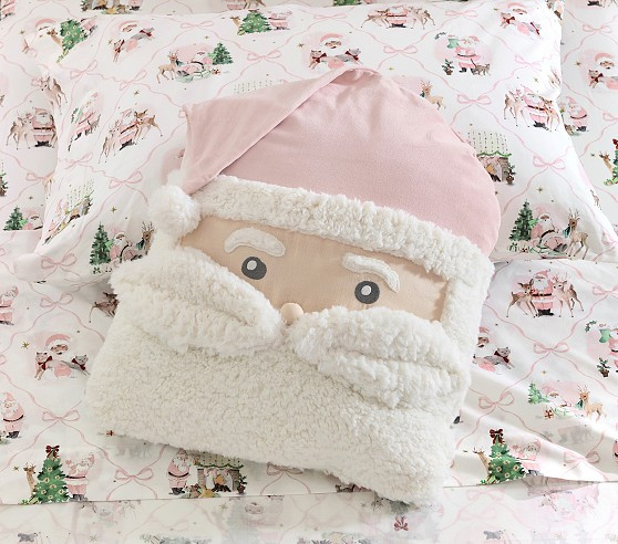 Blush Santa Shaped Pillow | Pottery Barn Kids