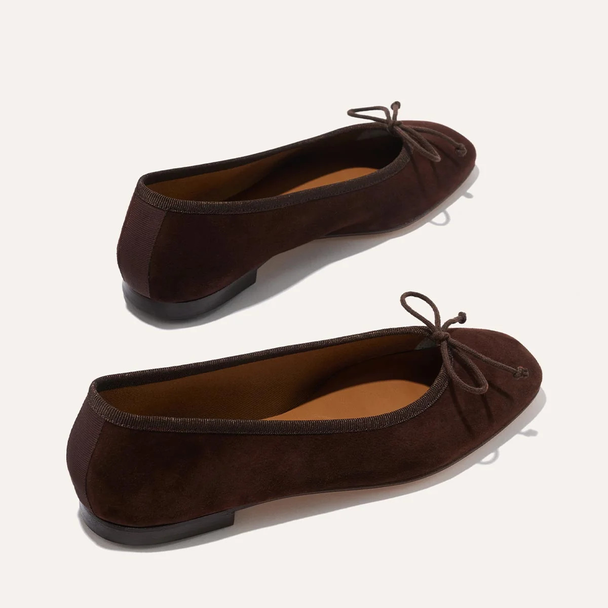 Dark Brown Suede Ballet Flats in Square Toe | The Fonteyn | Margaux